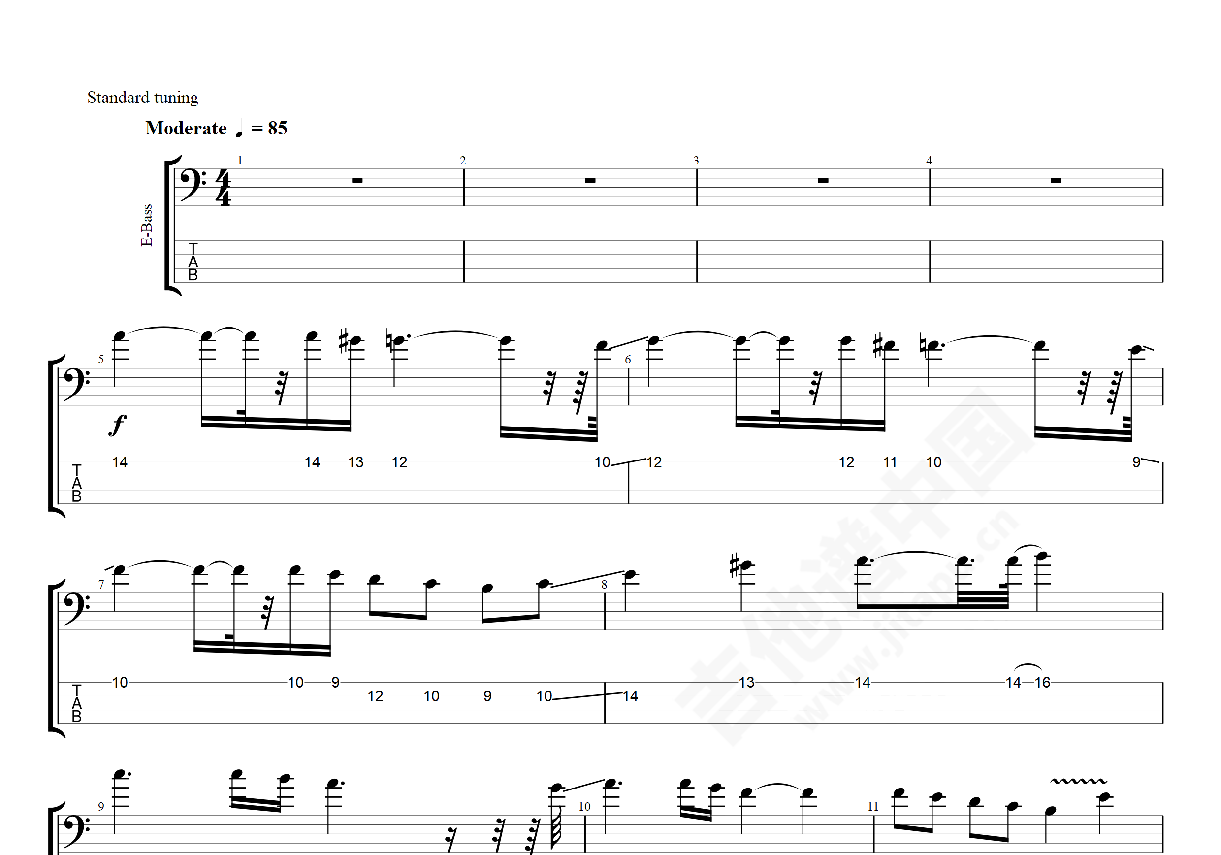 《冷雨夜Bass Solo》指弹谱子图片 - 吉他谱 选用C调指法编配 - 中级谱子 - 六线谱(独奏/指弹谱) - 易谱库